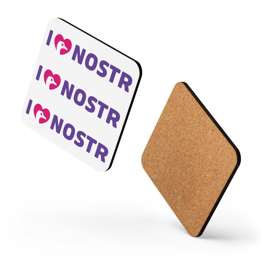 I Love Nostr - Nostr Coaster - By BitPopArt Store of Value