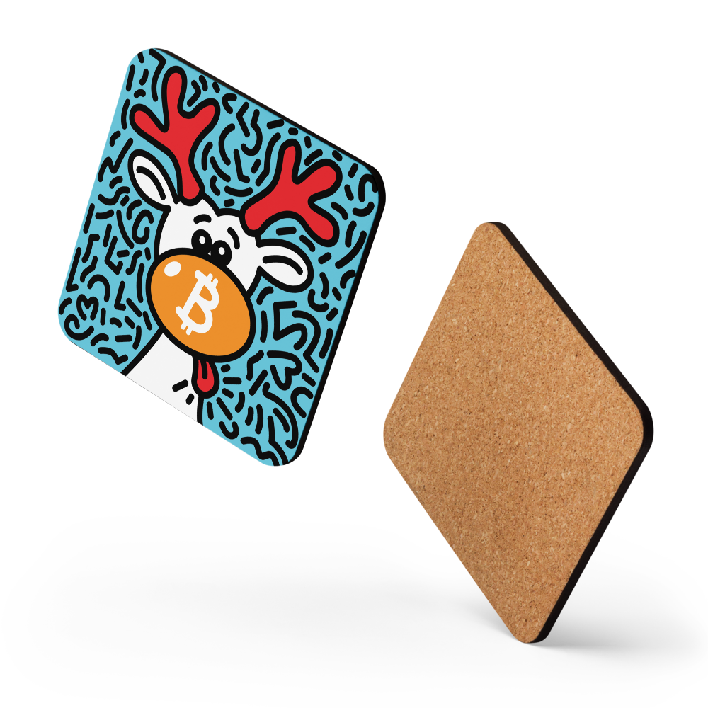 Orange Nose Reindeer - Bitcoin Coaster - By BitPopArt Store of Value