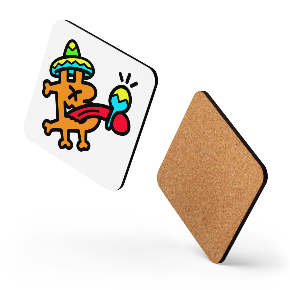 B - Mexican - Bitcoin Coaster - By BitPopArt Store of Value