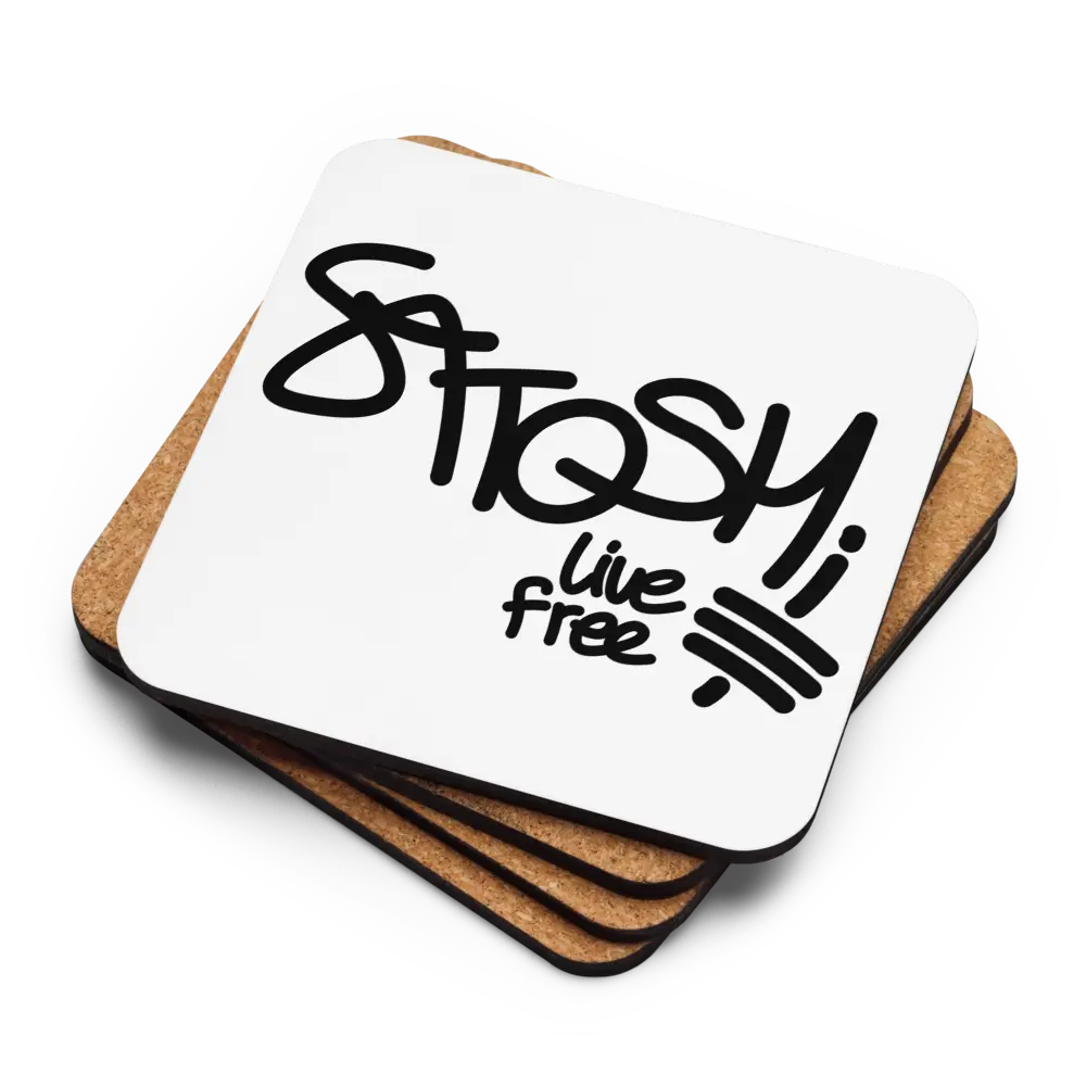 Satoshi Live Free - Bitcoin Coaster - By BitPopArt Store of Value