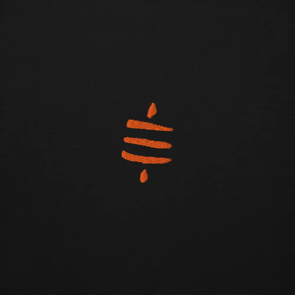 SATS Symbol - Bitcoin Hoodie - Orange Embroidery - Center Chest Store of Value