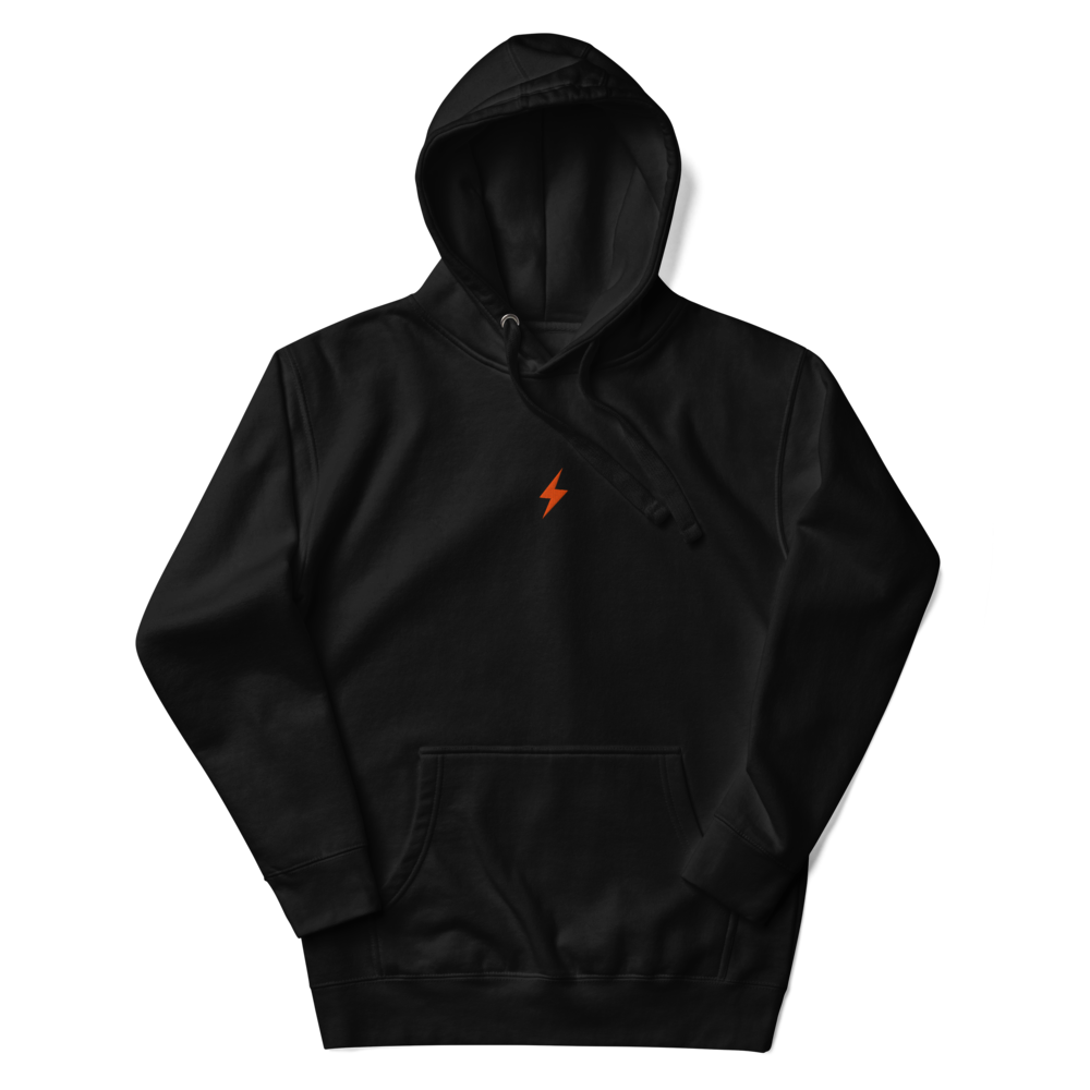 Bitcoin Lighting Symbol - Bitcoin Hoodie - Orange Embroidery Store of Value