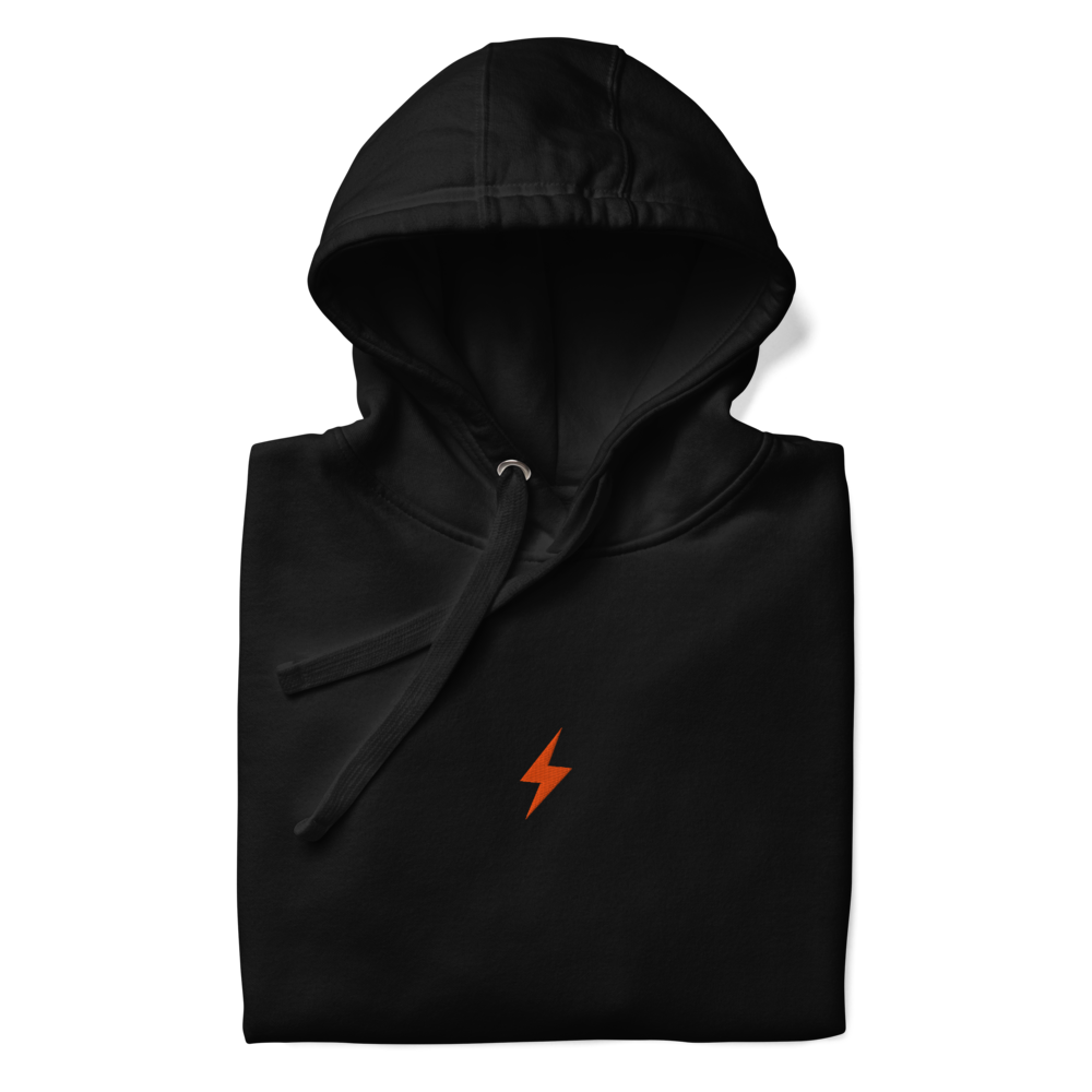 Bitcoin Lighting Symbol - Bitcoin Hoodie - Orange Embroidery Store of Value