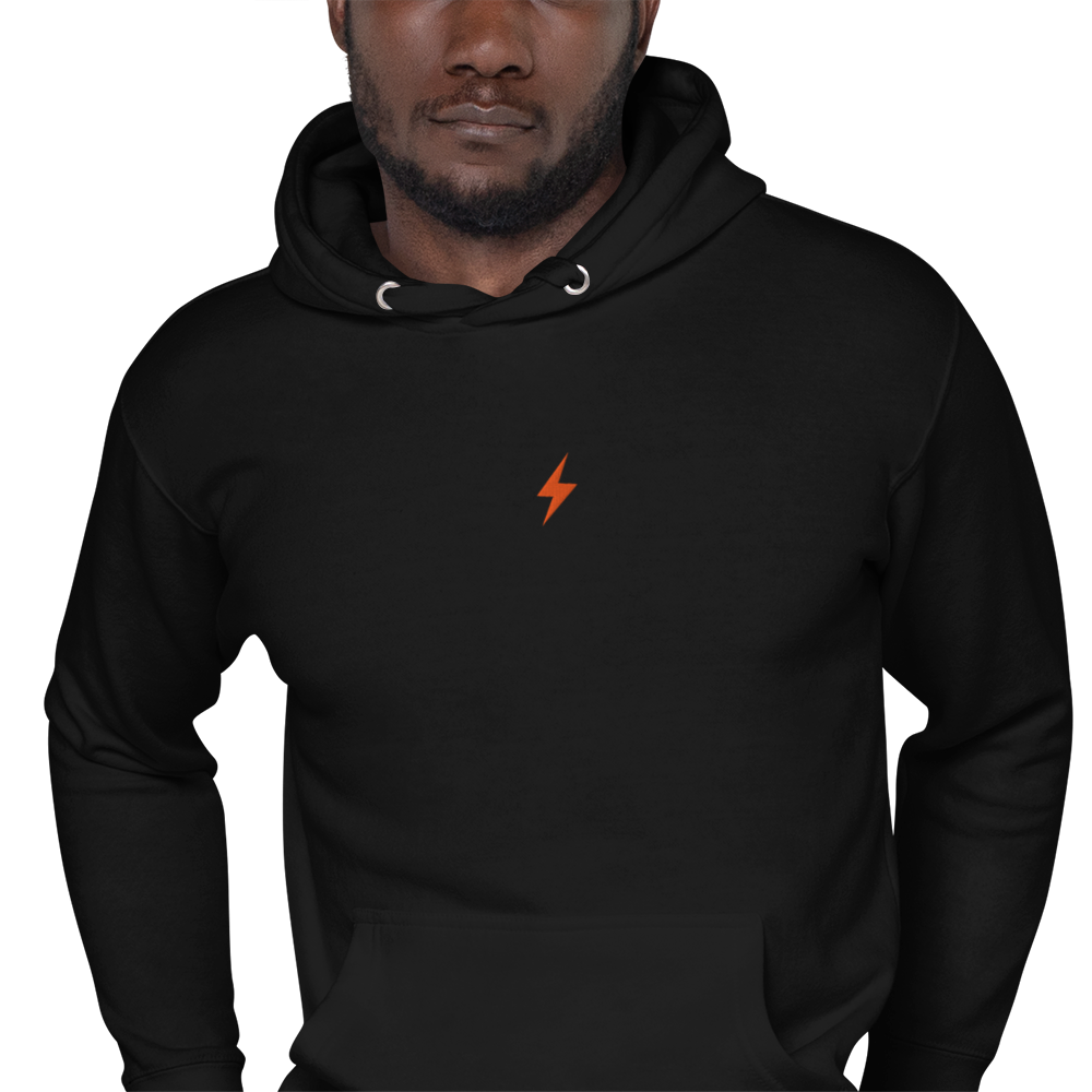 Bitcoin Lighting Symbol - Bitcoin Hoodie - Orange Embroidery Store of Value