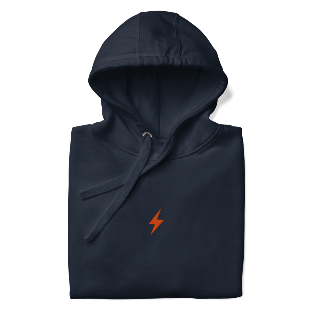 Bitcoin Lighting Symbol - Bitcoin Hoodie - Orange Embroidery Store of Value