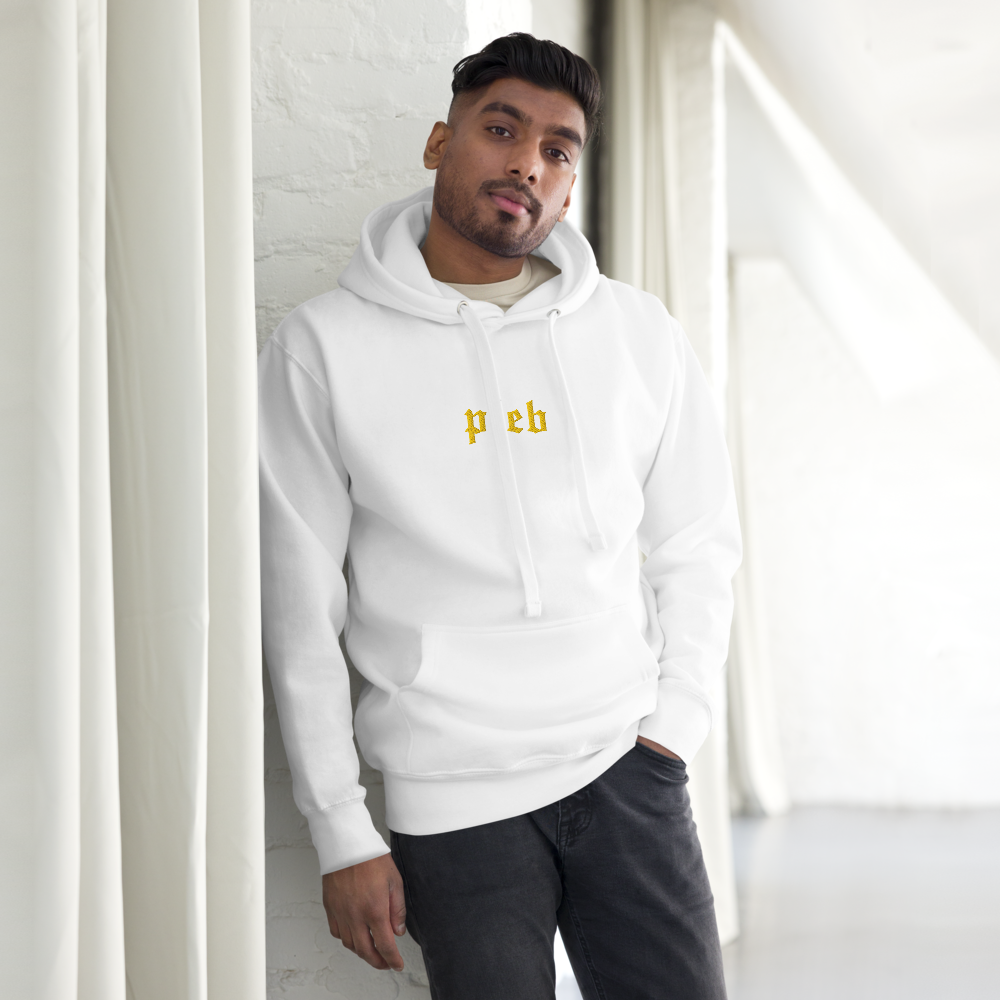 PLEB - Gold Color Embroidery - Bitcoin Hoodie Store of Value