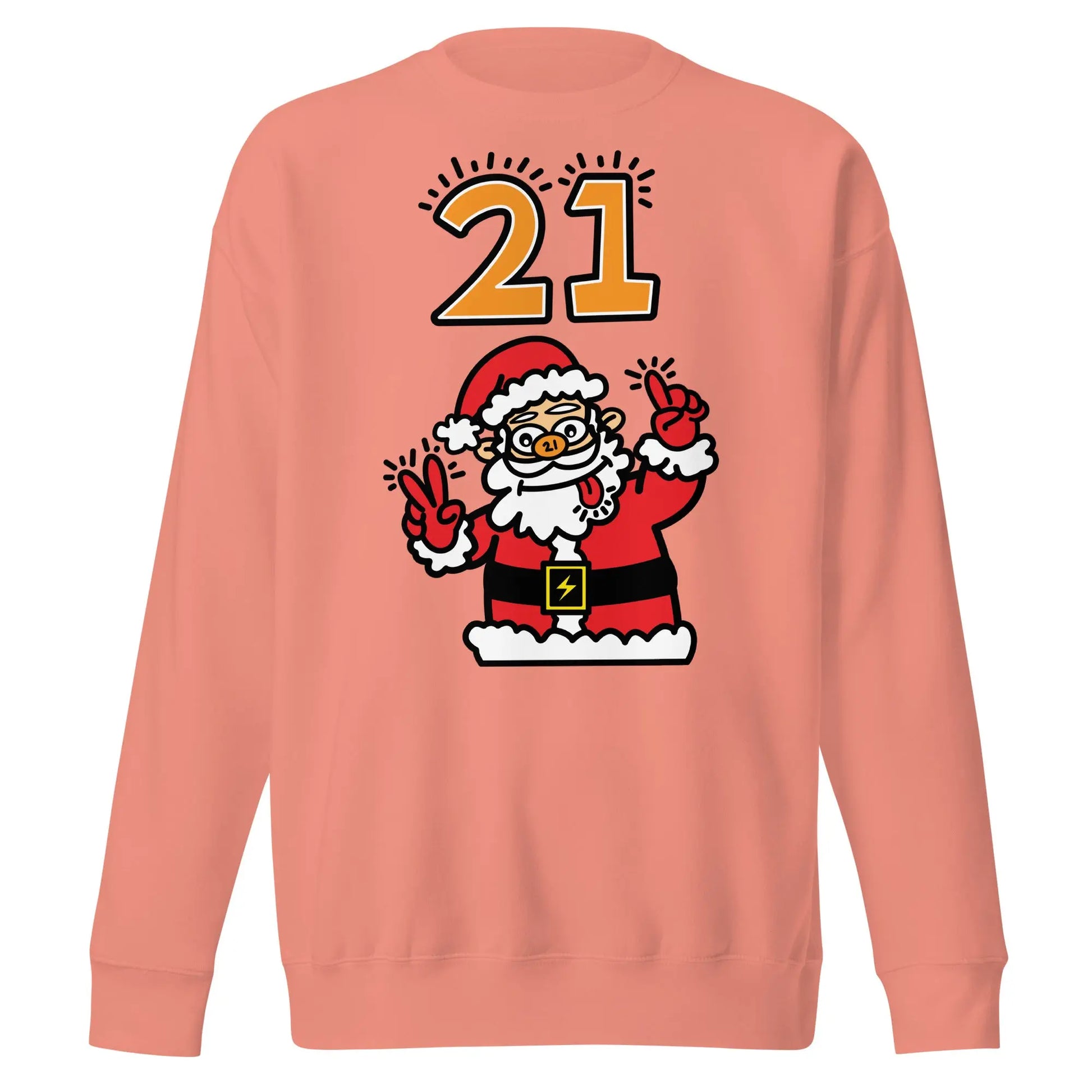 bitcoin sweatshirt - crazy santa 21 by bitpopart - front view - dusty rose