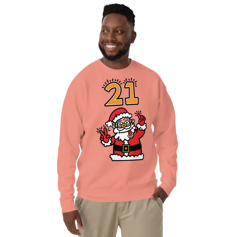 bitcoin sweatshirt - crazy santa 21 by bitpopart - worn - male