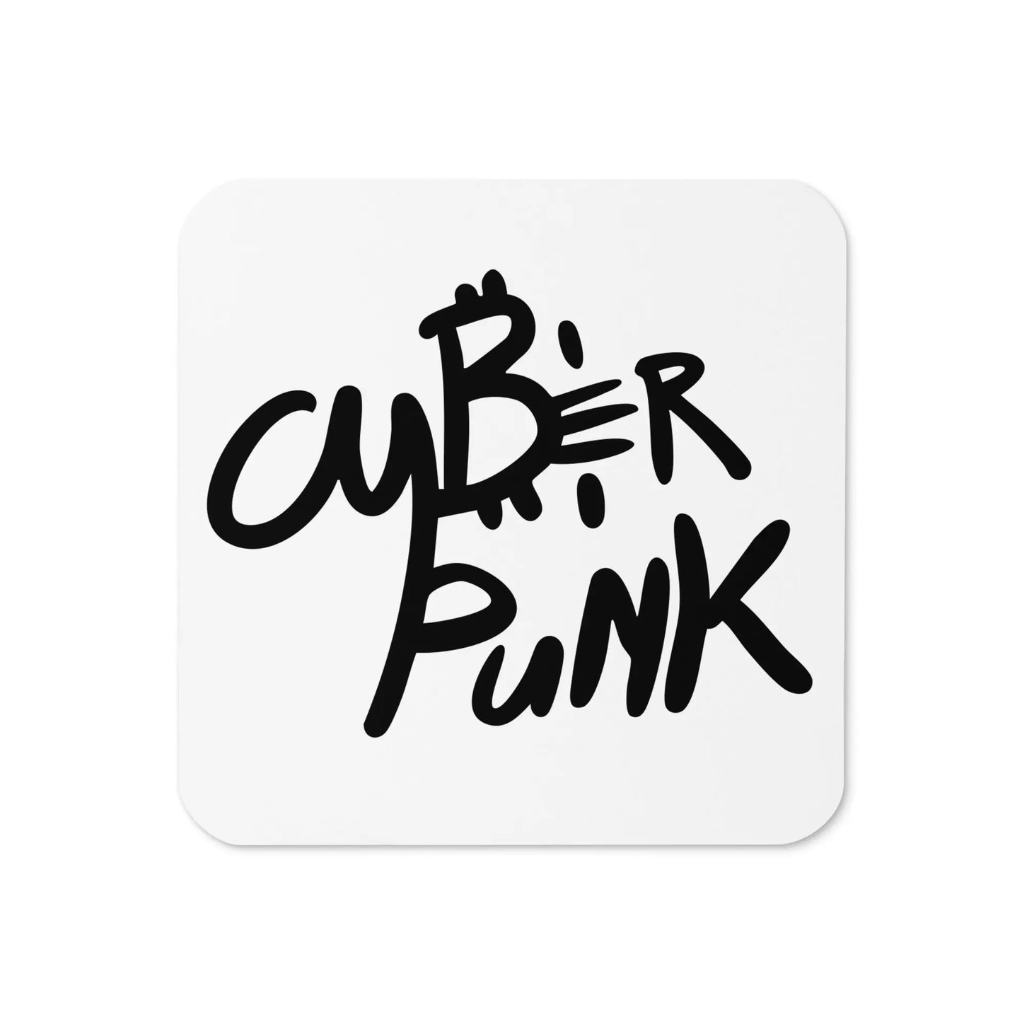 Top view Cyber Punk Bitcoin coaster – black by BitPopArt