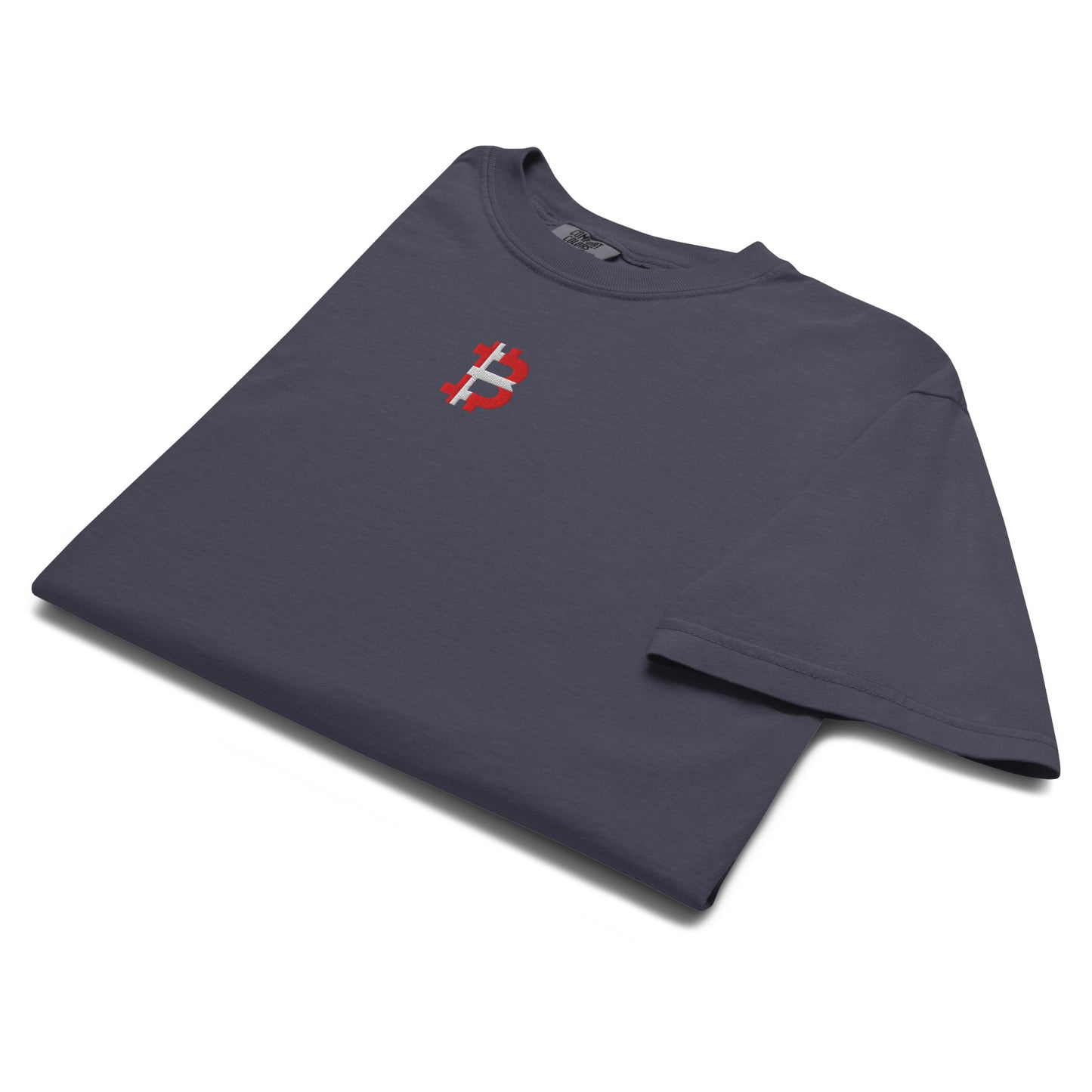 Bitcoin T-Shirt – Danish Flag — folded