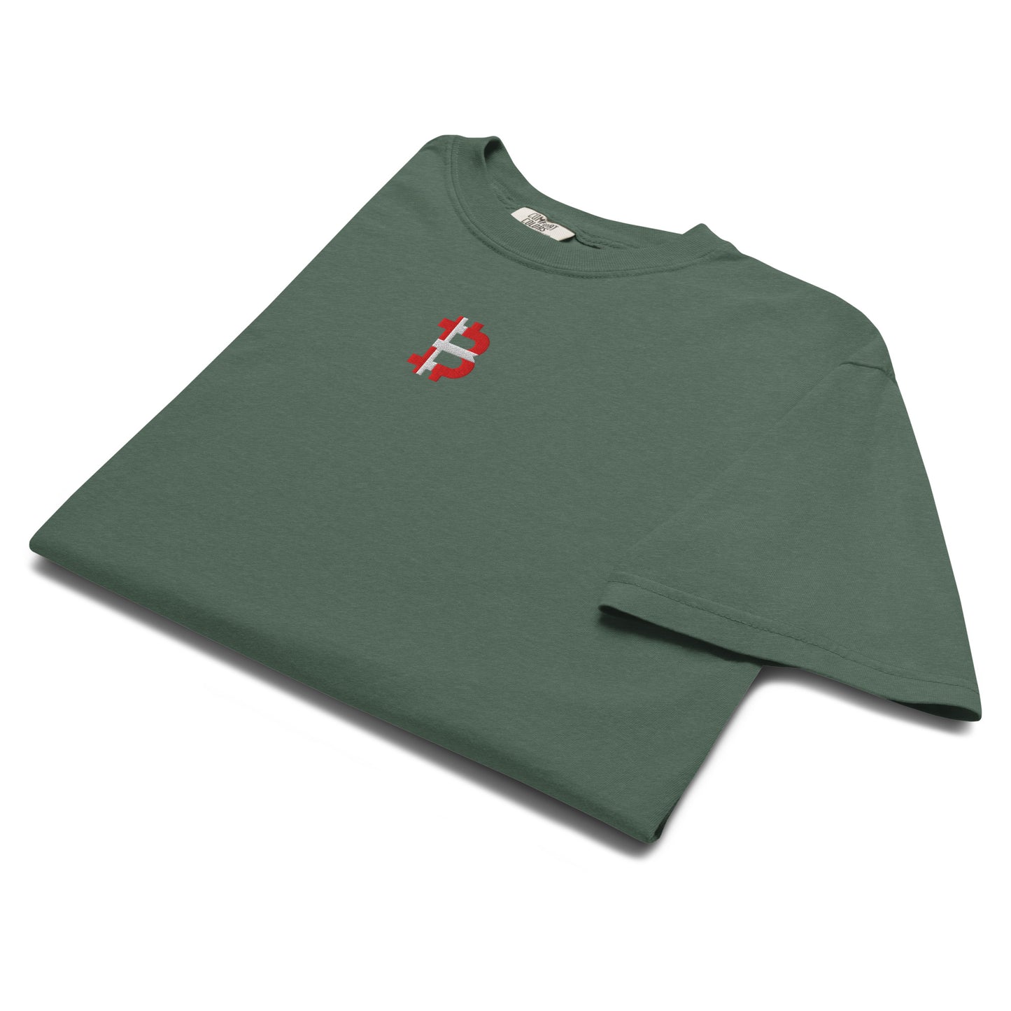 Bitcoin T-Shirt – Danish Flag — folded