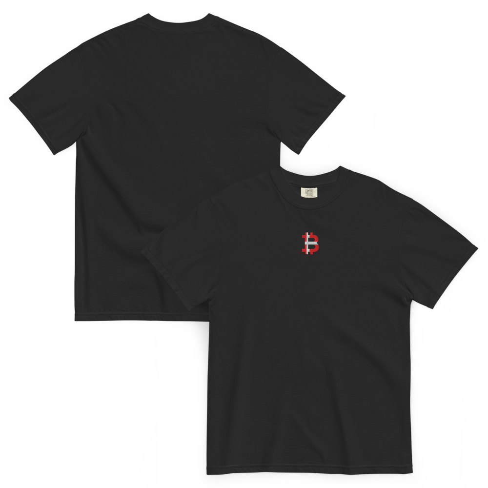 Bitcoin T-Shirt – Danish Flag — lifestyle
