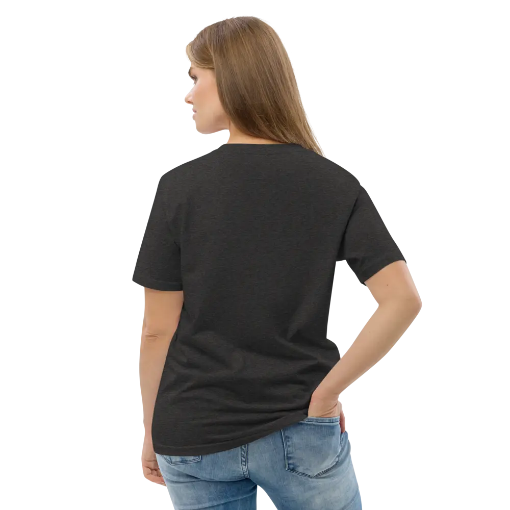 Bitcoin T-Shirt – Don’t Trust, Verify -worn on model - back view