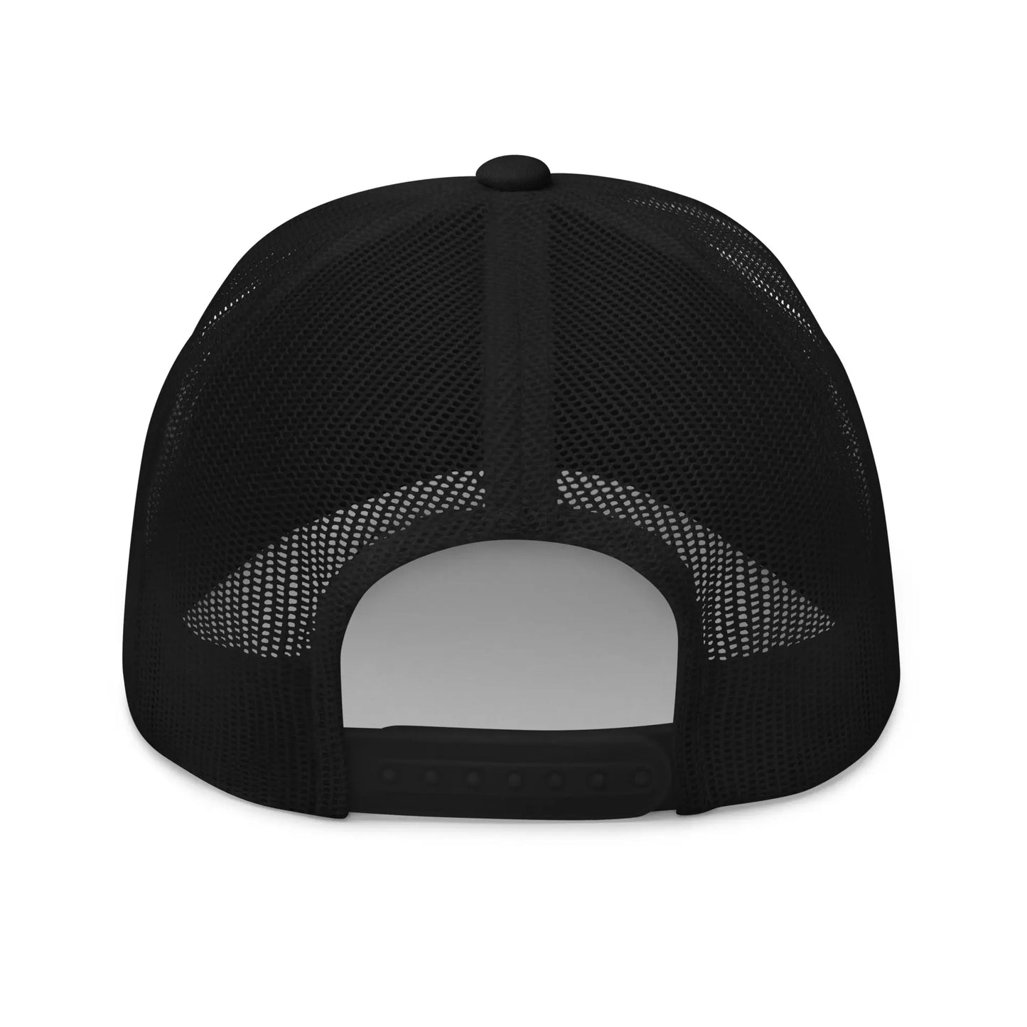 bitcoin trucker hat - dutch bitcoin flag - back view - black