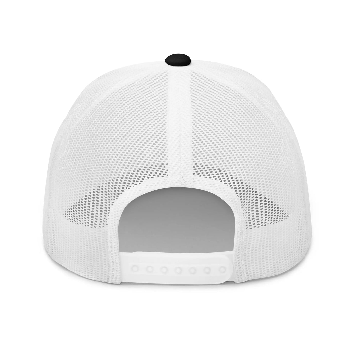 bitcoin trucker hat - dutch bitcoin flag - back view - white
