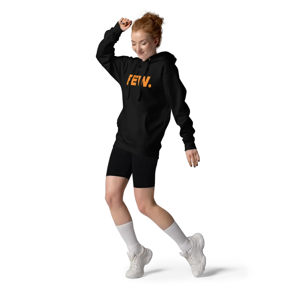 bitcoin hoodie - few - worn by model - female - black