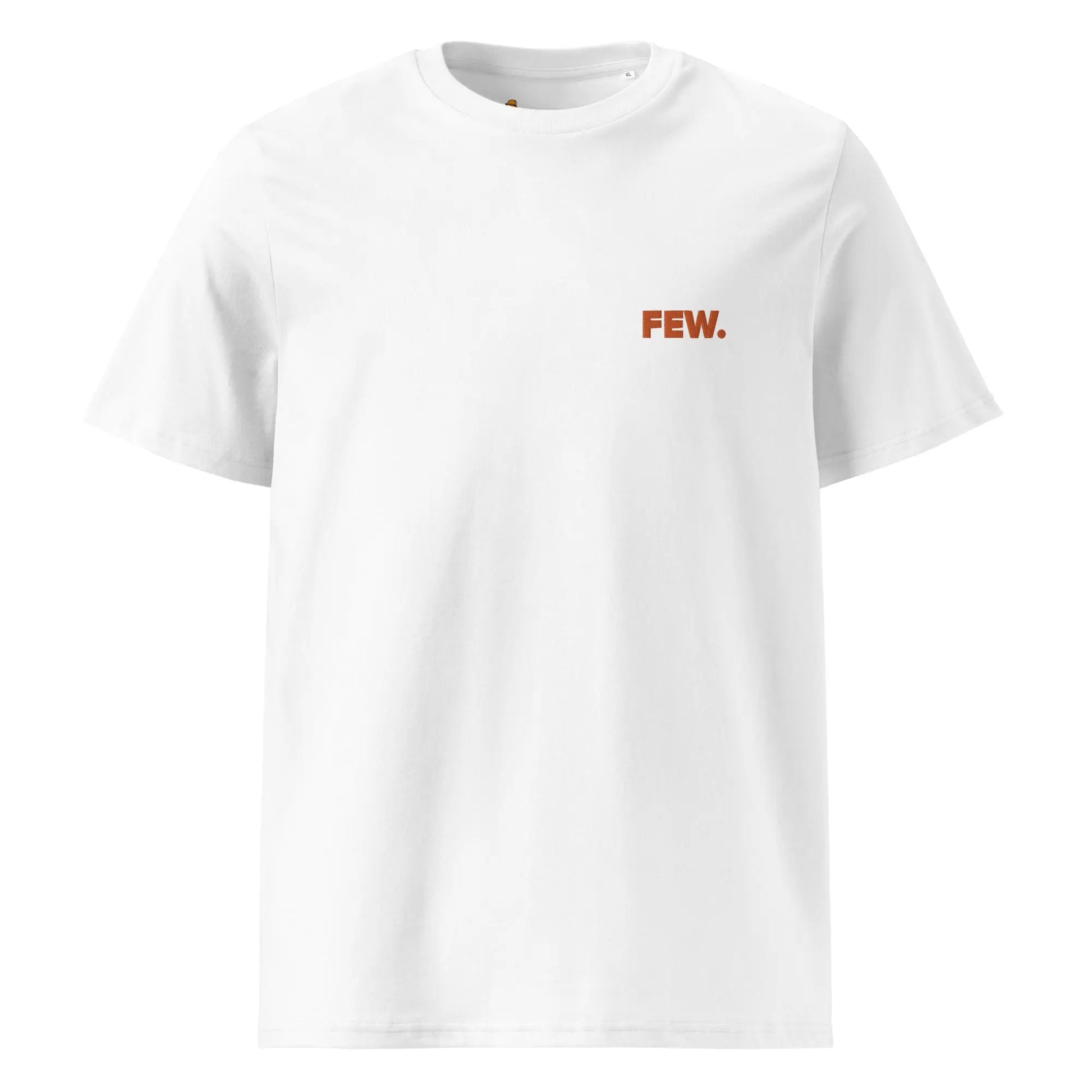 Bitcoin T-Shirt – Few Embroidery - front view - white