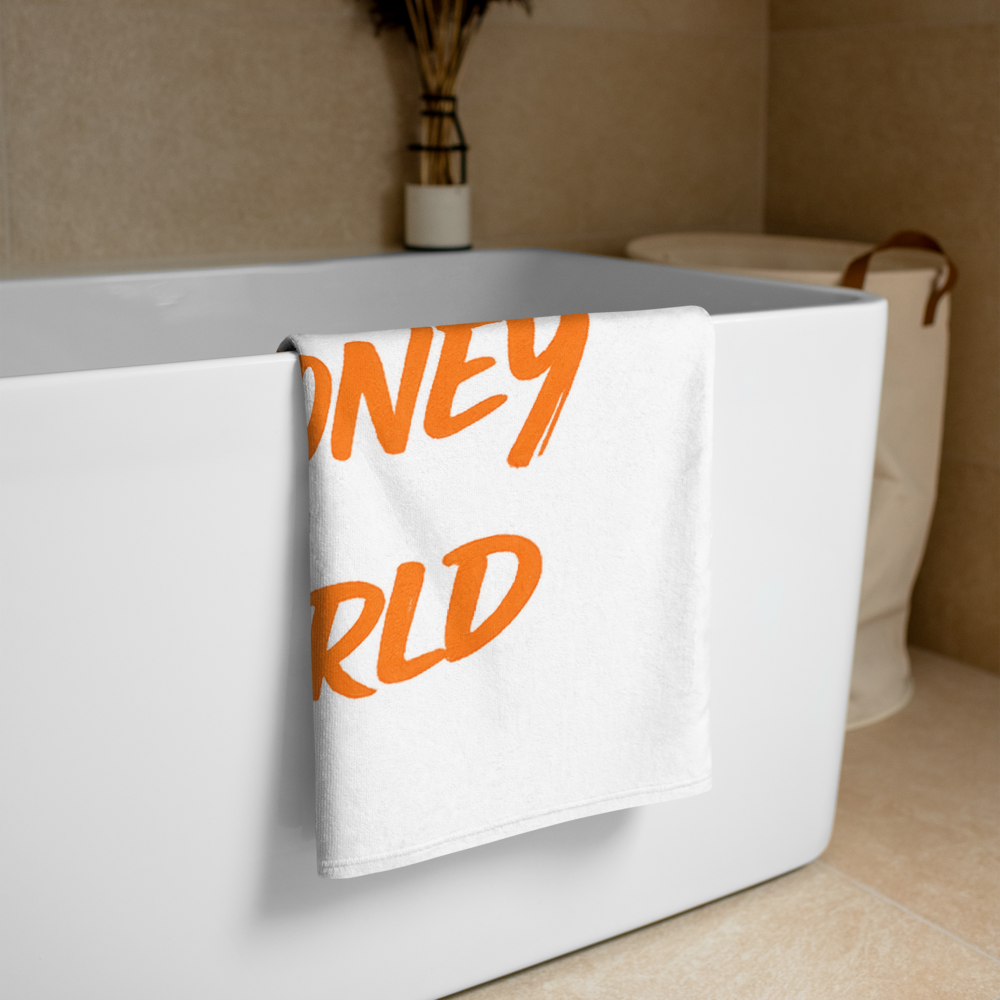 bitcoin beach towel - fix the money - bathroom view