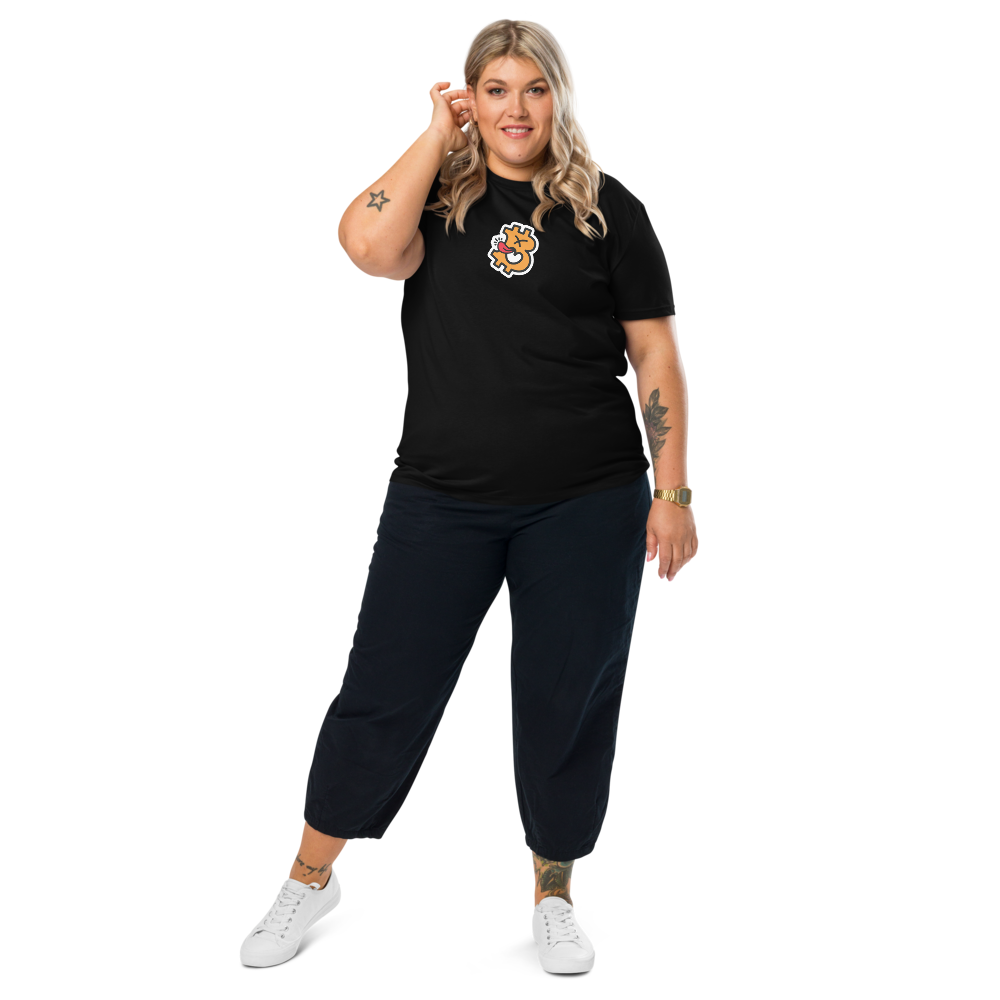 Bitcoin T-Shirt – Fryslân Boppe | Store of Value — worn on standing female male model - black