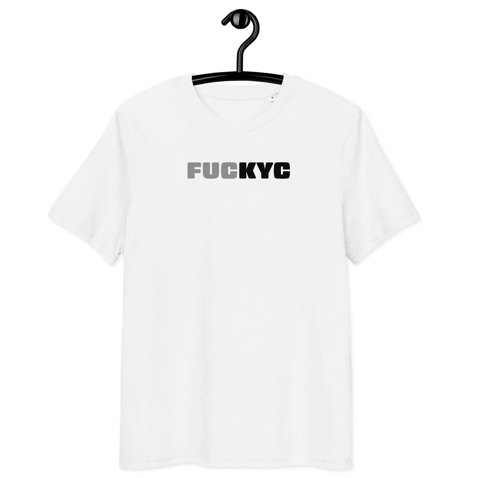 FUCKYC T-Shirt – By BitPopArt | Store of Value — on hanger