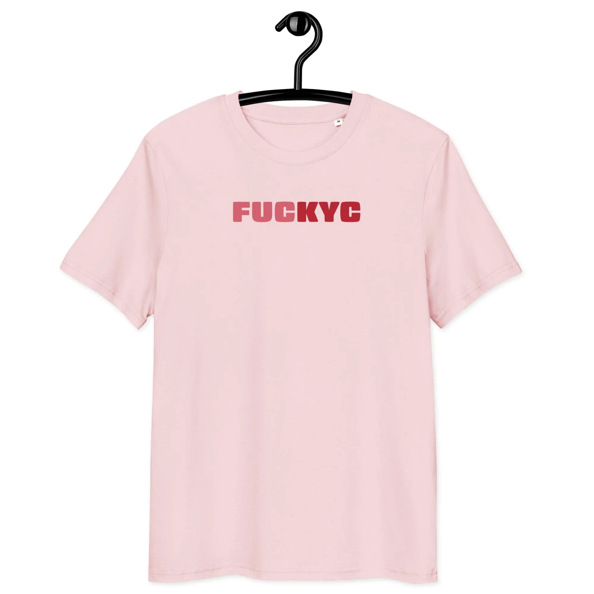 FUCKYC T-Shirt – By BitPopArt | Store of Value — on hanger - Pink