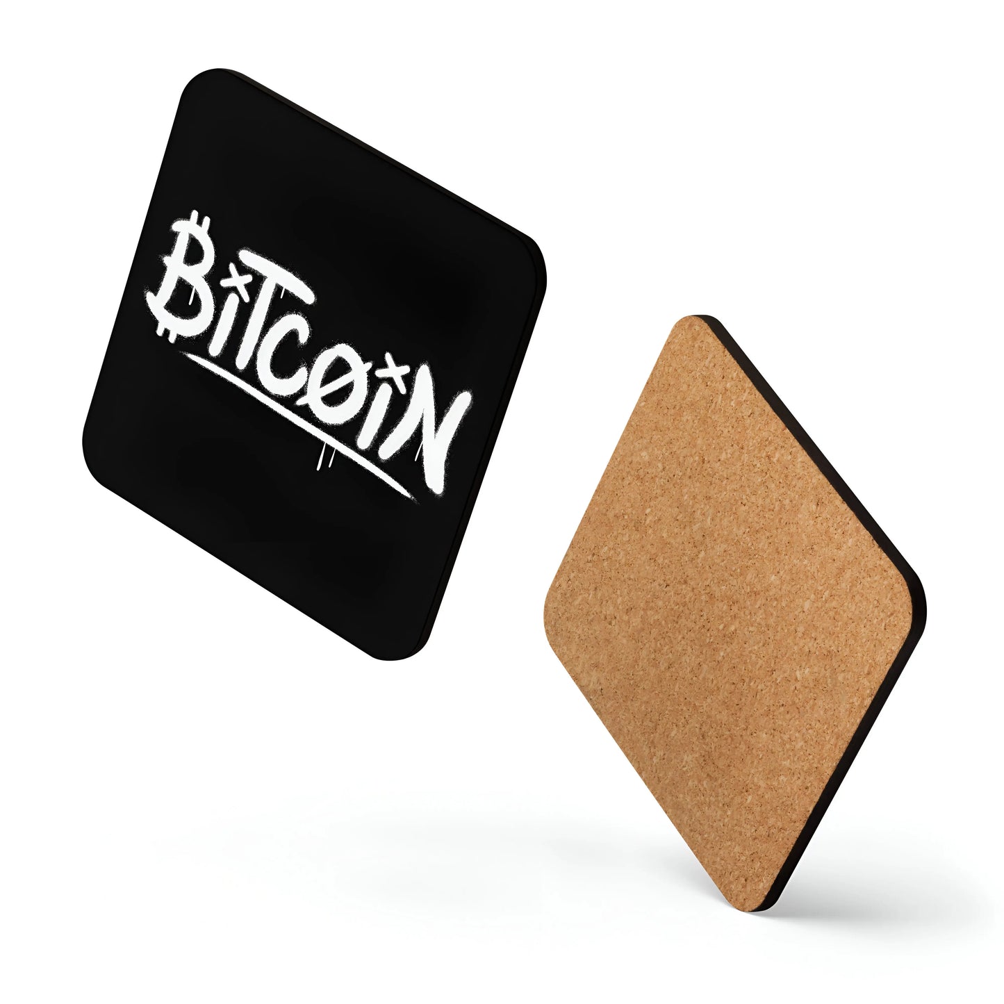 Graffity Street Art Bitcoin coaster floating layout front view