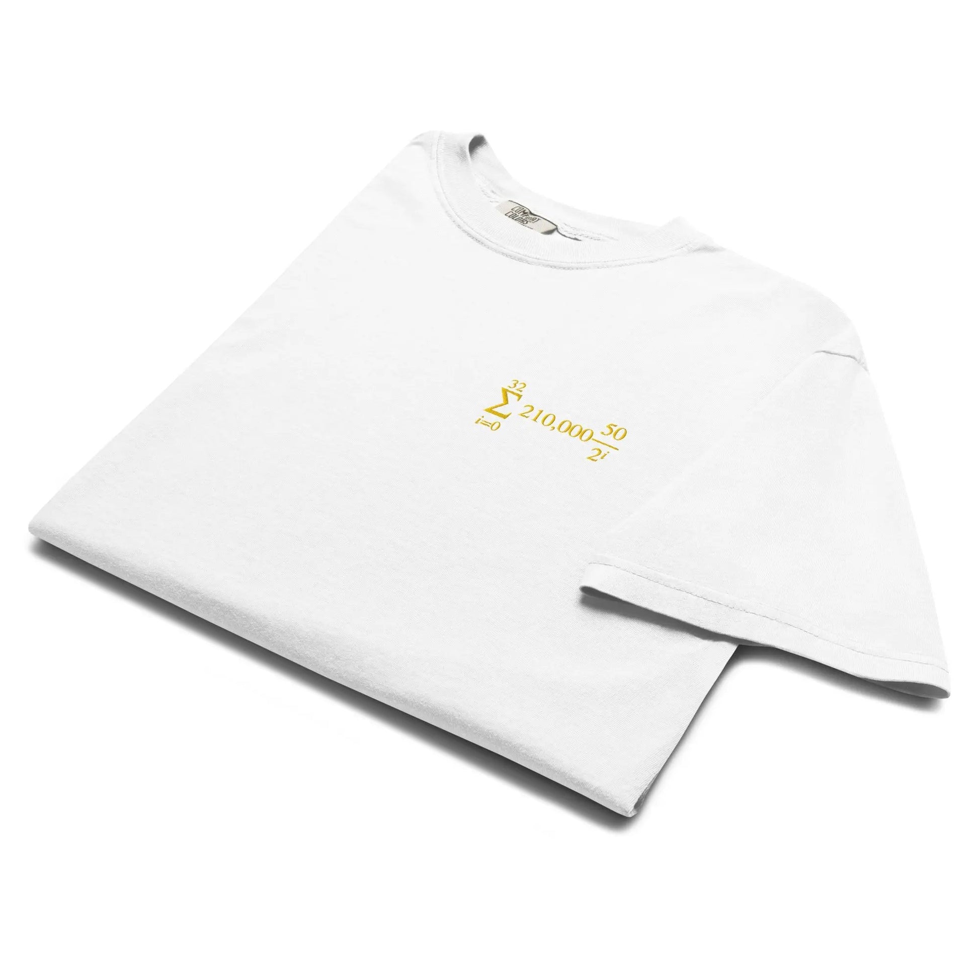 Bitcoin T-Shirt – Halving Cycle Formula | Store of Value — flat lay - white color