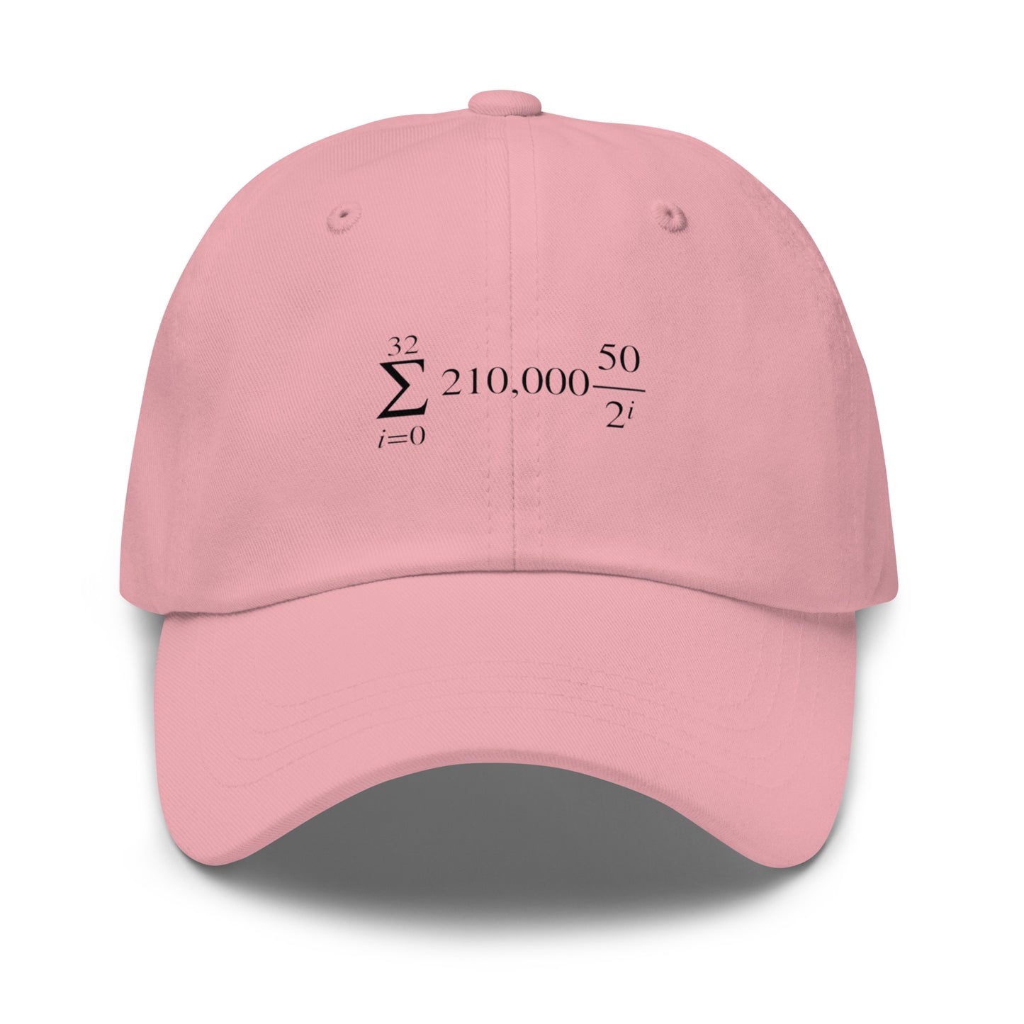 bitcoin hat - halving formula - front view - pink
