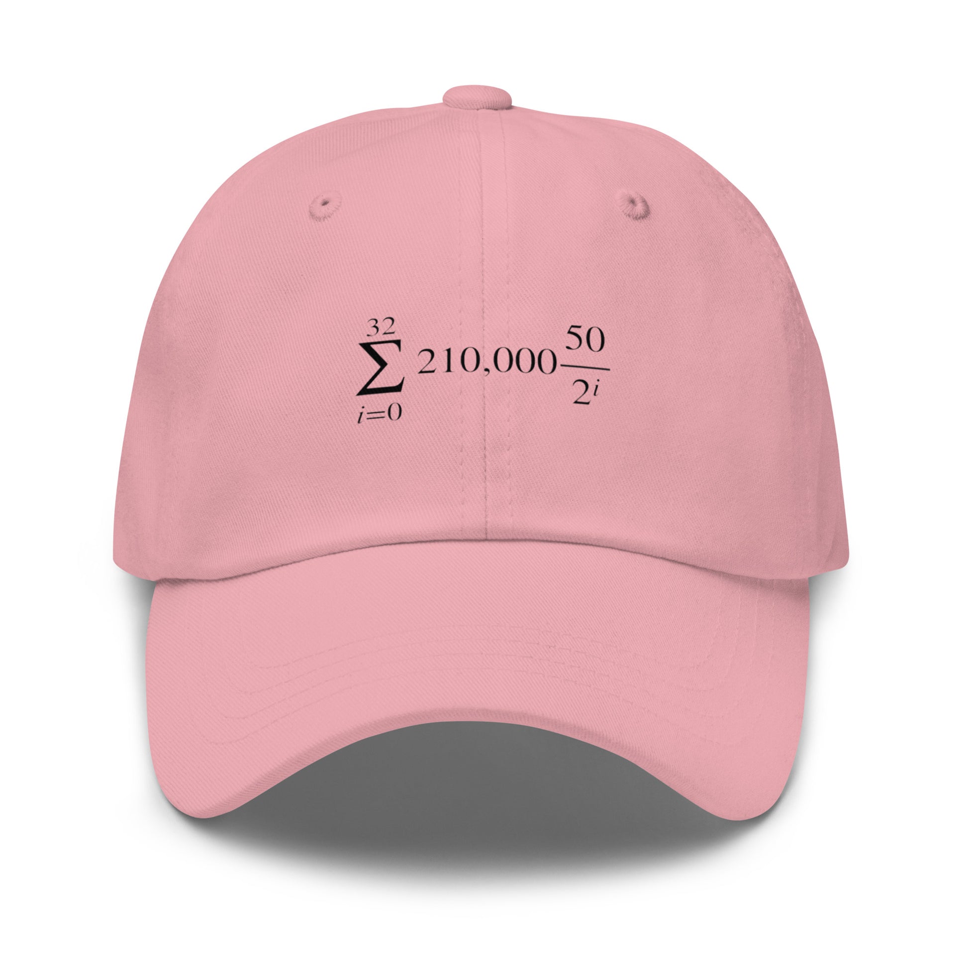 bitcoin hat - halving formula - front view - pink
