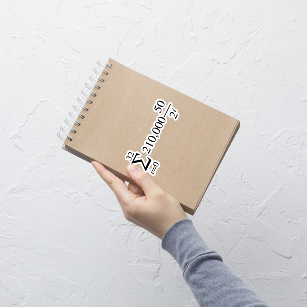 bitcoin sticker - halving formula - notebook view