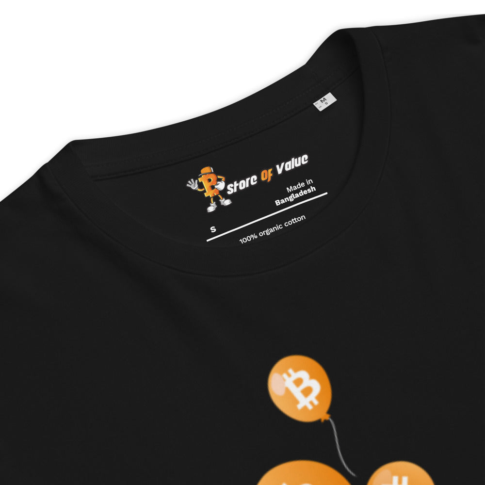 bitcoin t-shirt - happy ₿-day - close-up print - black