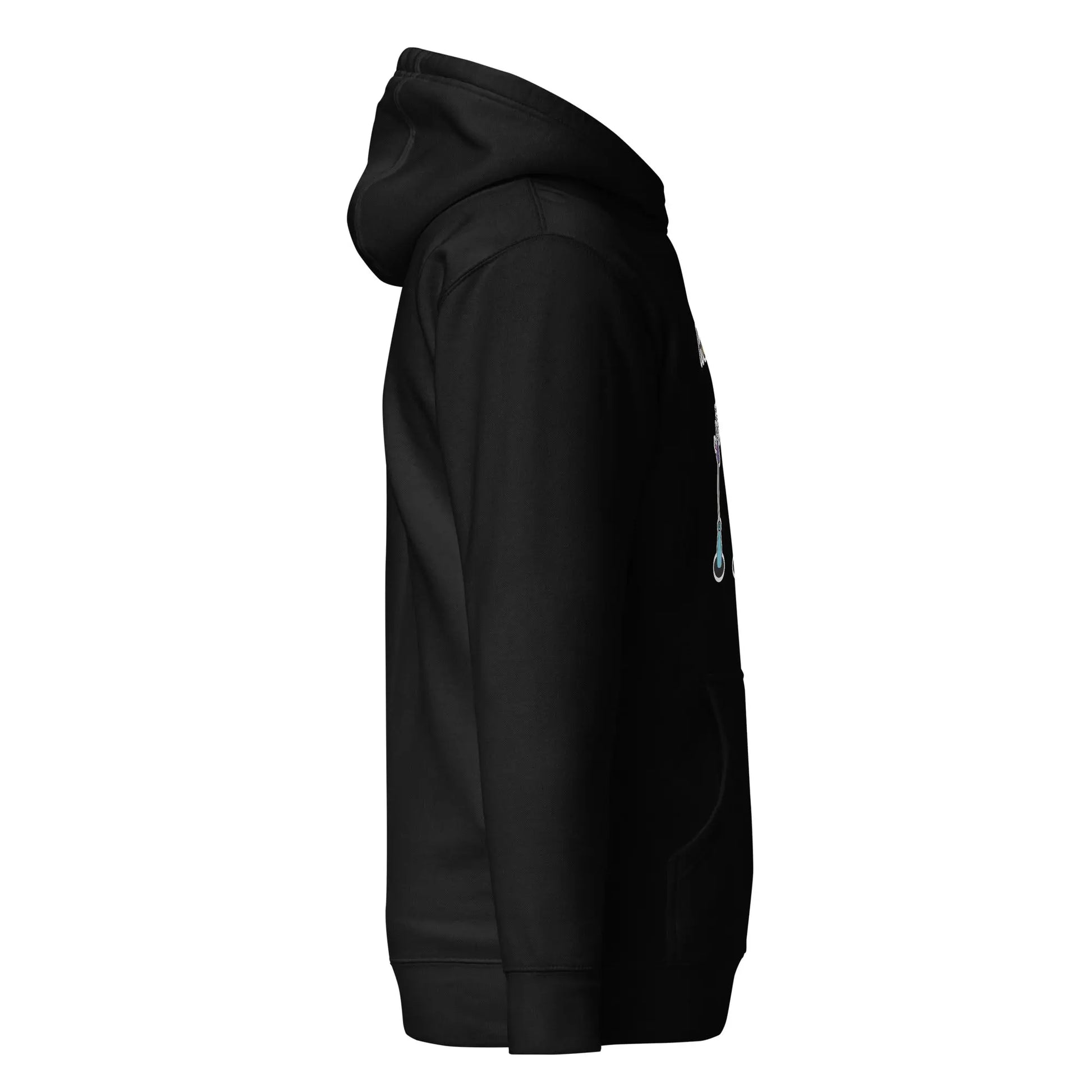 bitcoin hoodie - happy hodldays - side view - black