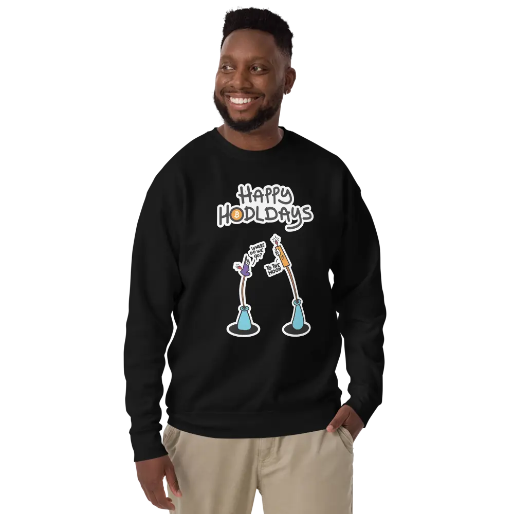 Bitcoin sweatshirt - happy hodldays by bitpopart - worn