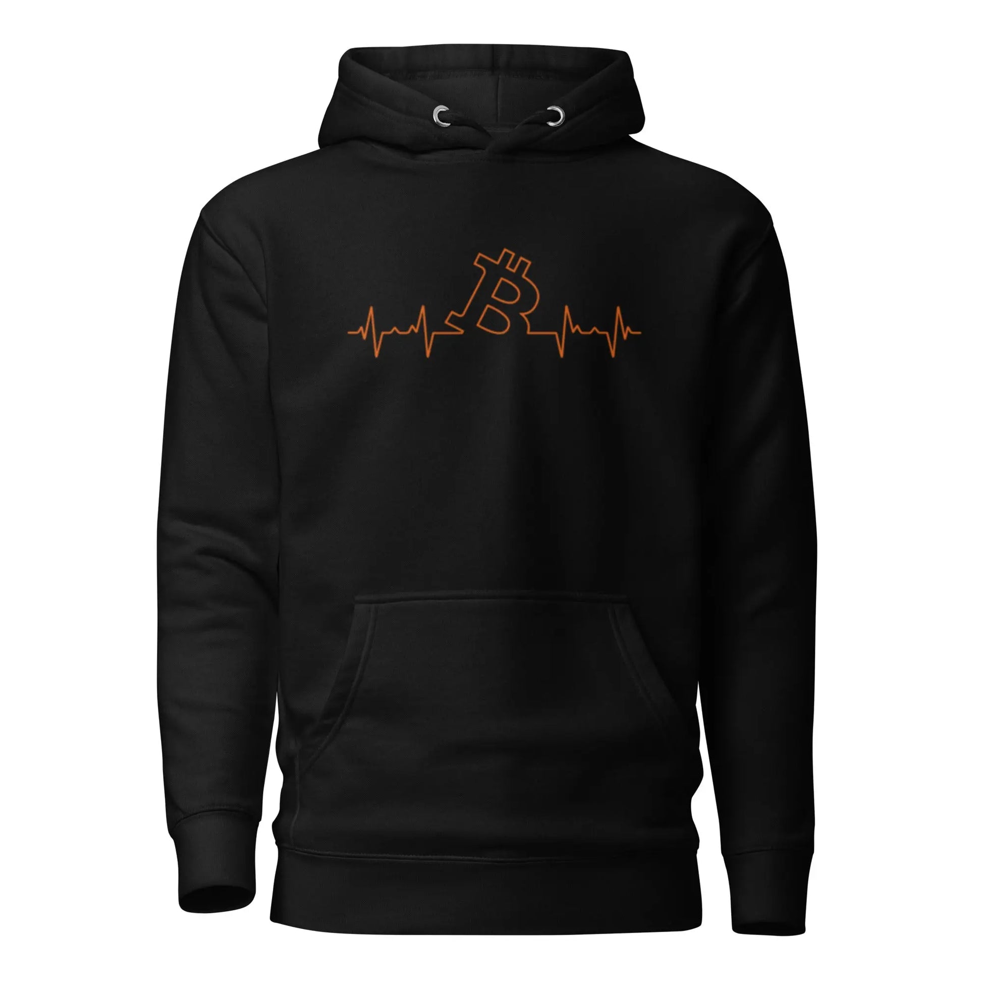 bitcoin hoodie - heart beat - front view