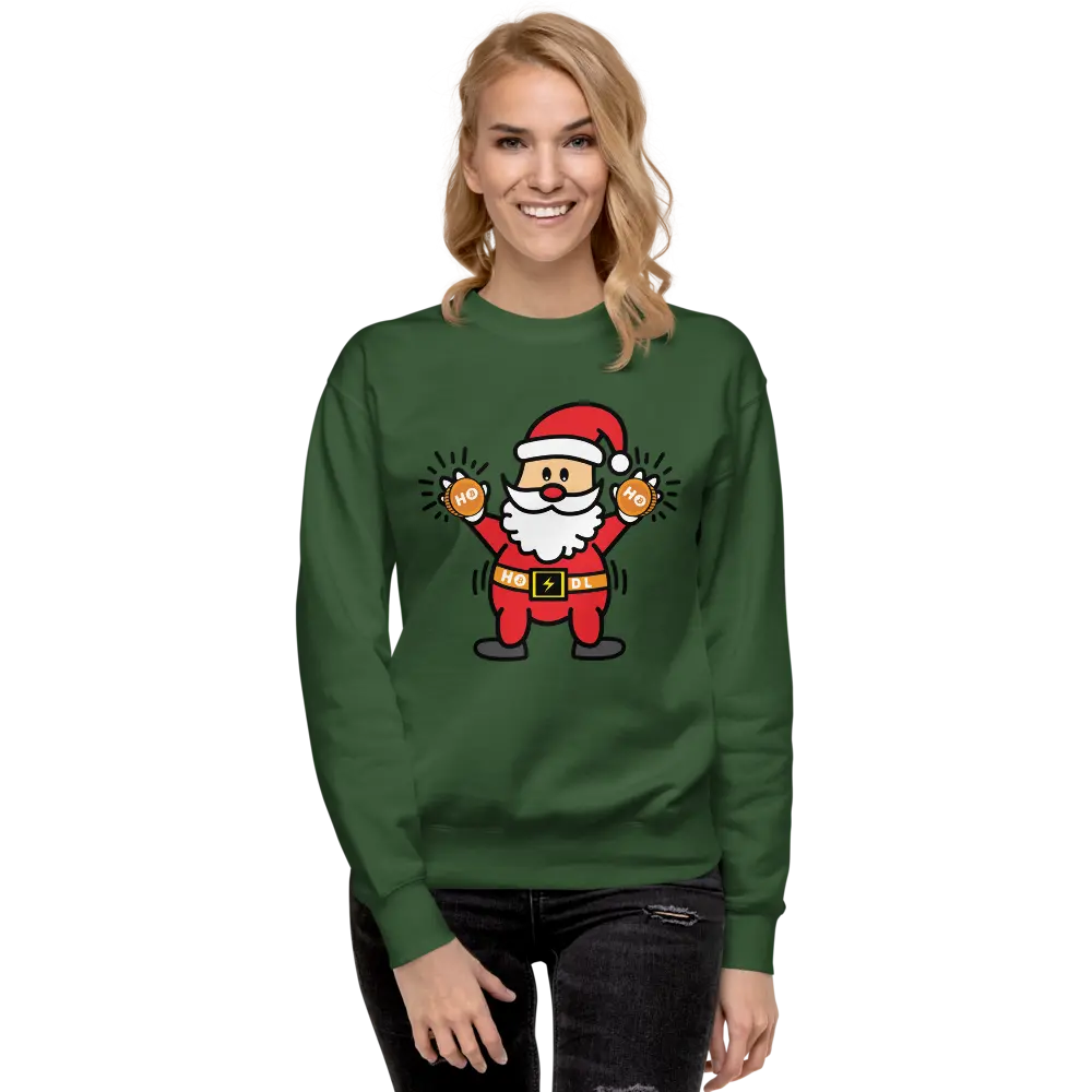 bitcoin sweatshirt - ho ho hodl by bitpopart - worn - green