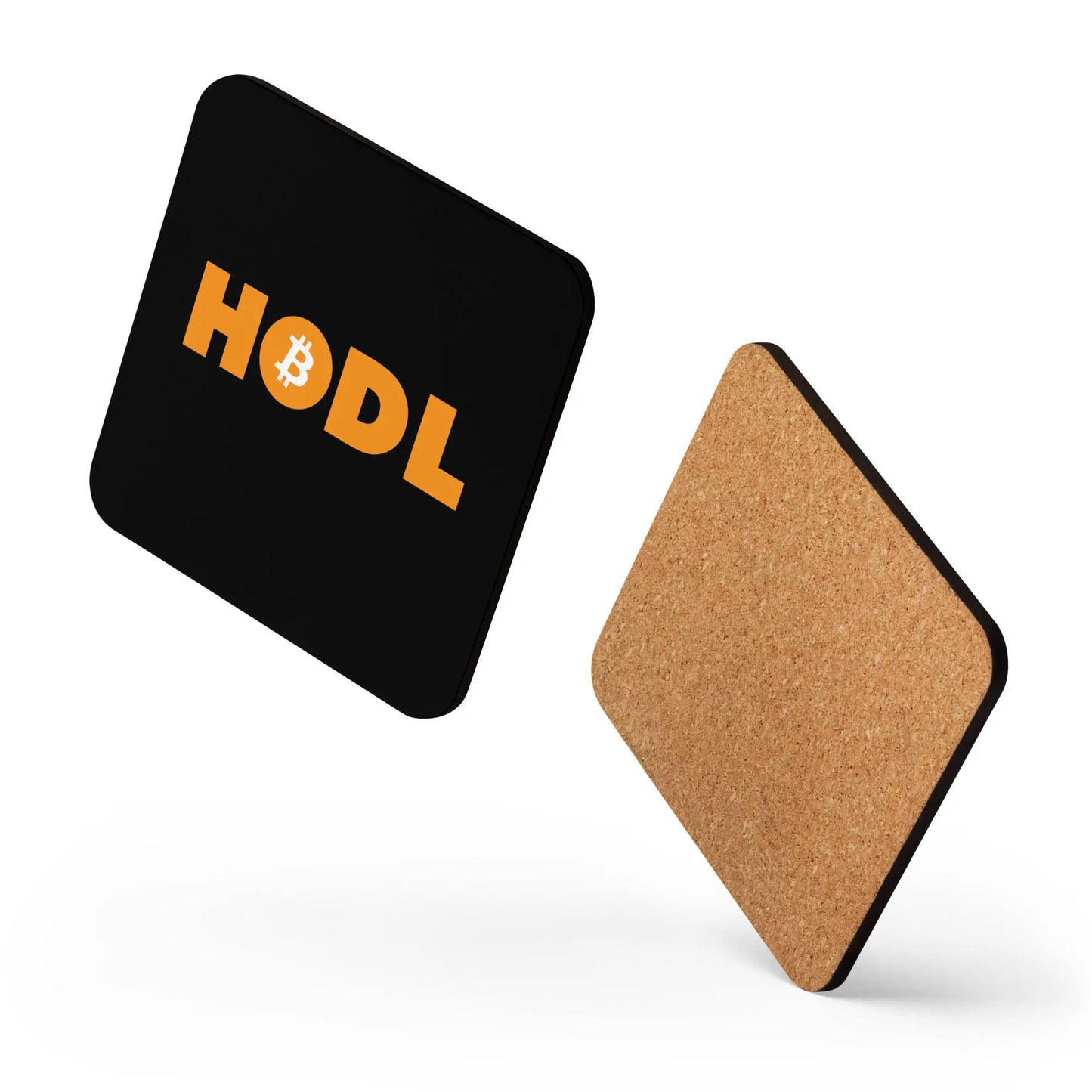 HODL Bitcoin coaster floating layout product image
