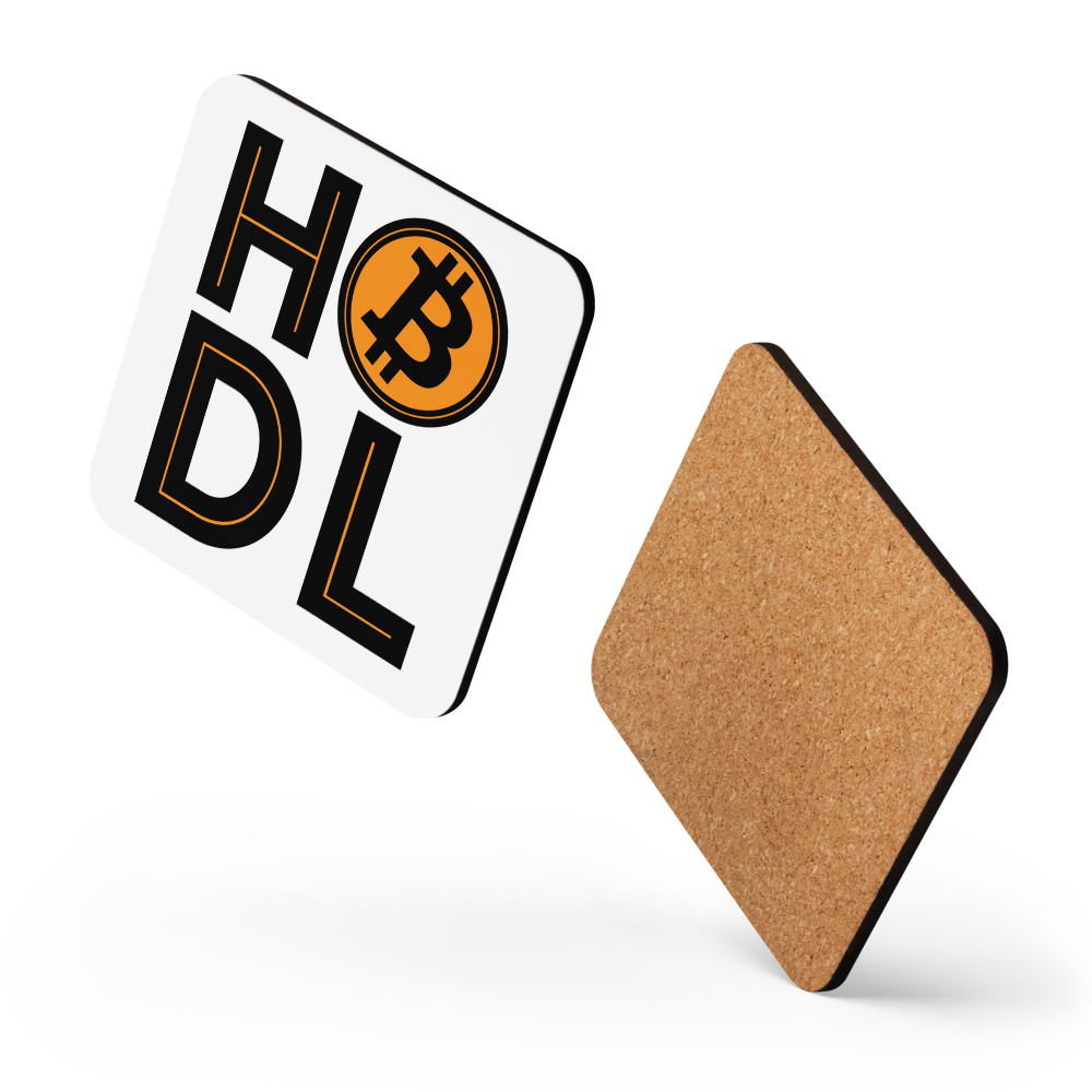 HODL Bitcoin coaster floating layout