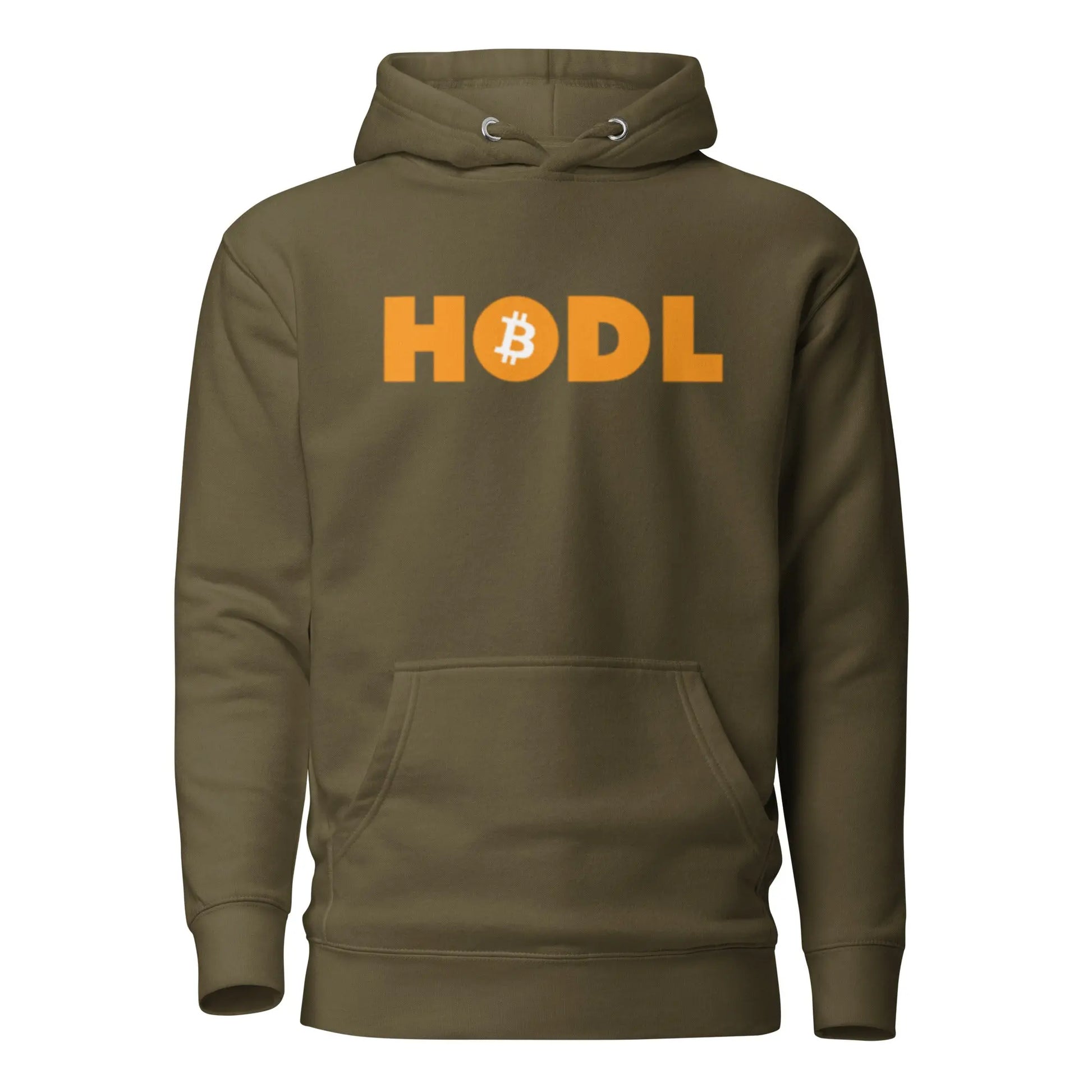 bitcoin hoodie - hodl - front view - green