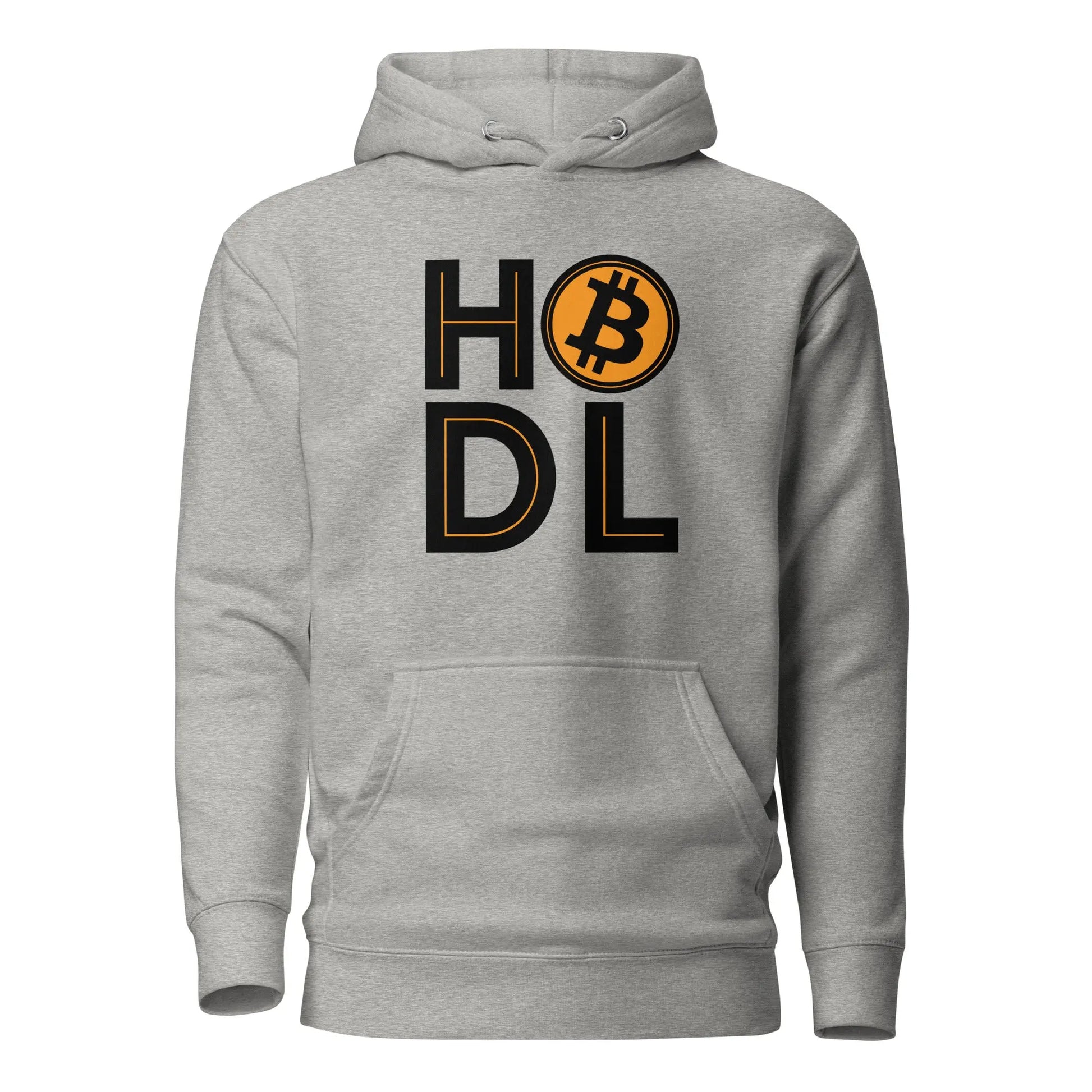 bitcoin hoodie - hodl - front view - grey