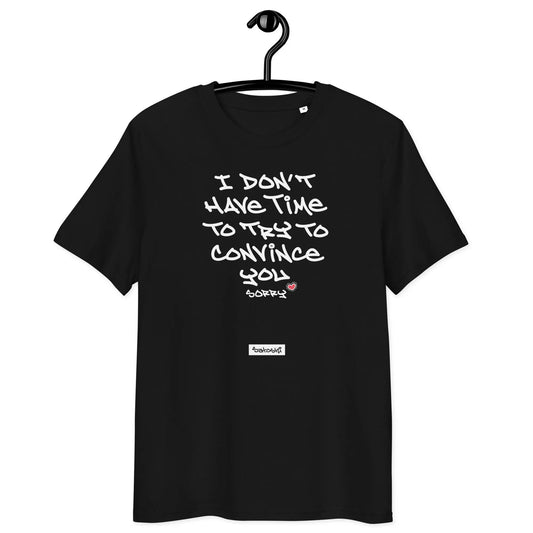 Bitcoin T-Shirt – I Don’t Have Time Sorry | Store of Value — on hanger - black