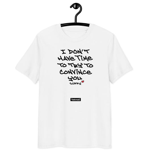 Bitcoin T-Shirt – I Don’t Have Time Sorry | Store of Value — on hanger