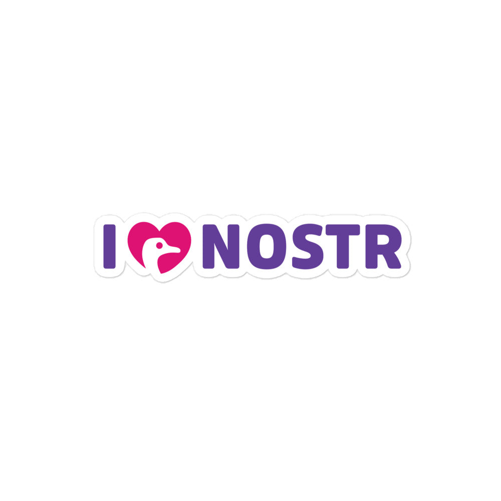 nostr sticker - i love nostr - front view - medium