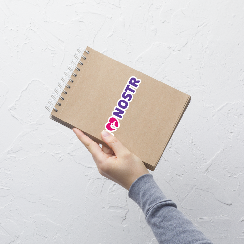 nostr sticker - i love nostr - notebook view