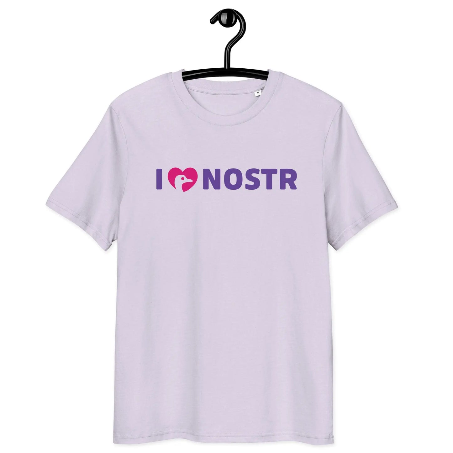 nostr t-shirt - i love nostr - lavender