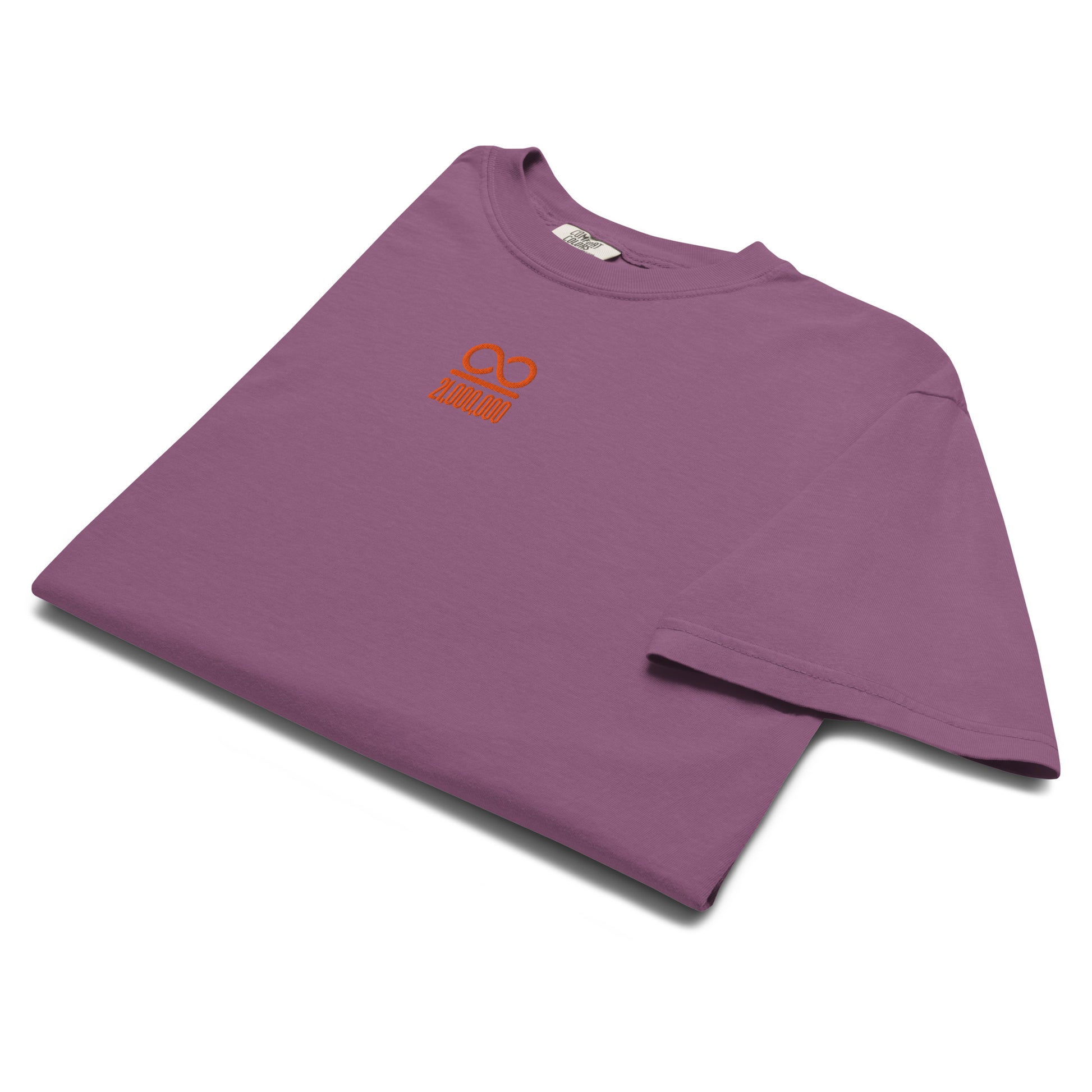 bitcoin t-shirt - infinity 21 million - folded view - berry