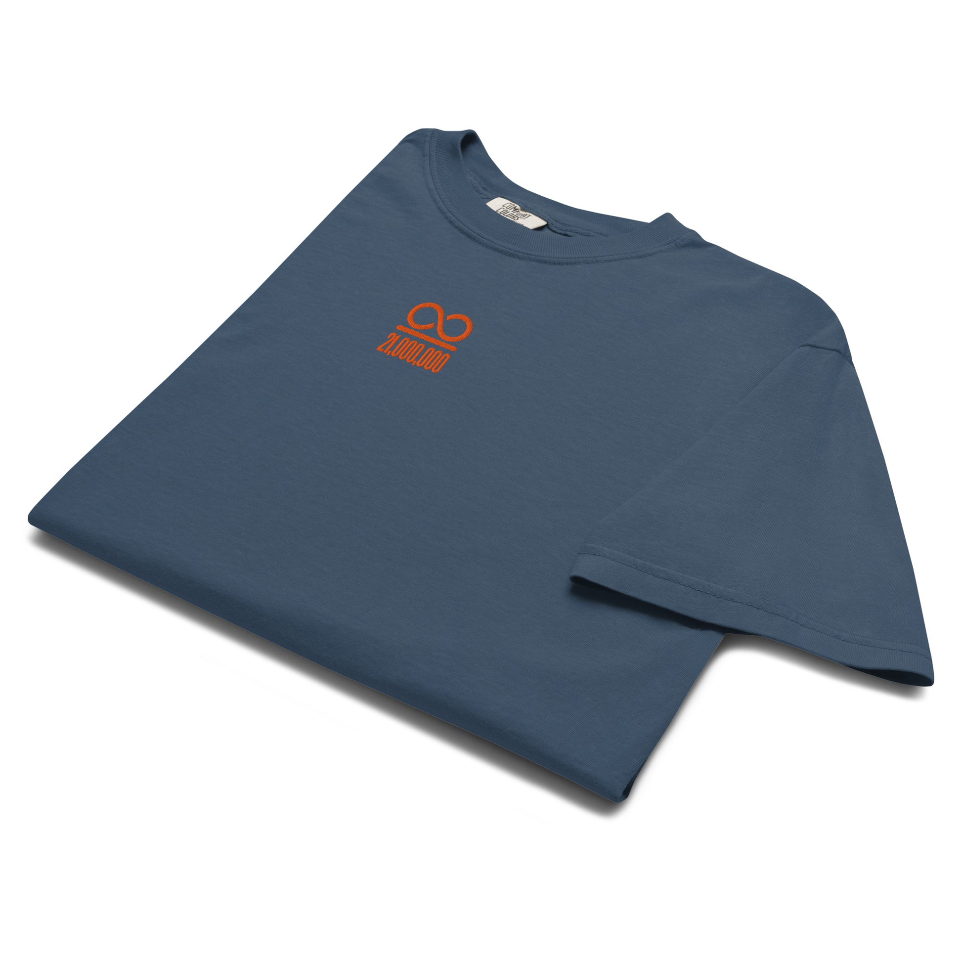 bitcoin t-shirt - infinity 21 million - folded view - midnight