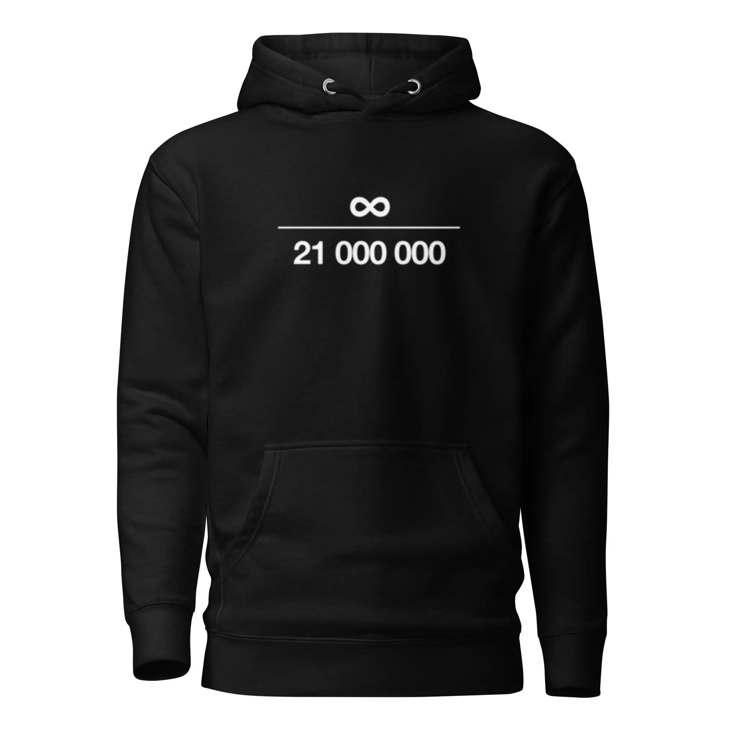 bitcoin hoodie - infinity 21m - front view