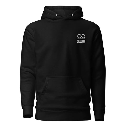 bitcoin hoodie - infinity divided by 21 million - front view