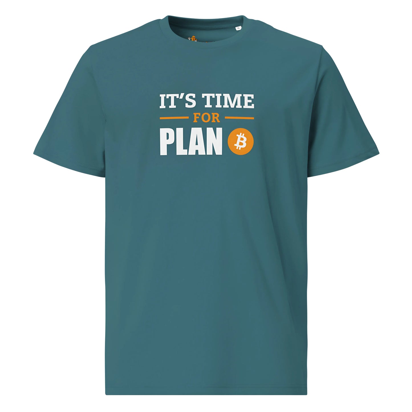 bitcoin t-shirt - it’s time for plan b - front view - blue