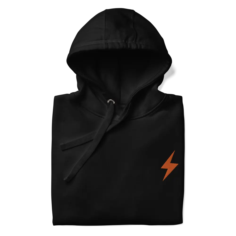 bitcoin hoodie - lightning symbol - folded view